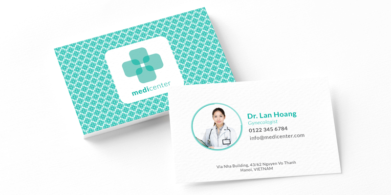 Design business card medicenter Medical clinic png 800x400