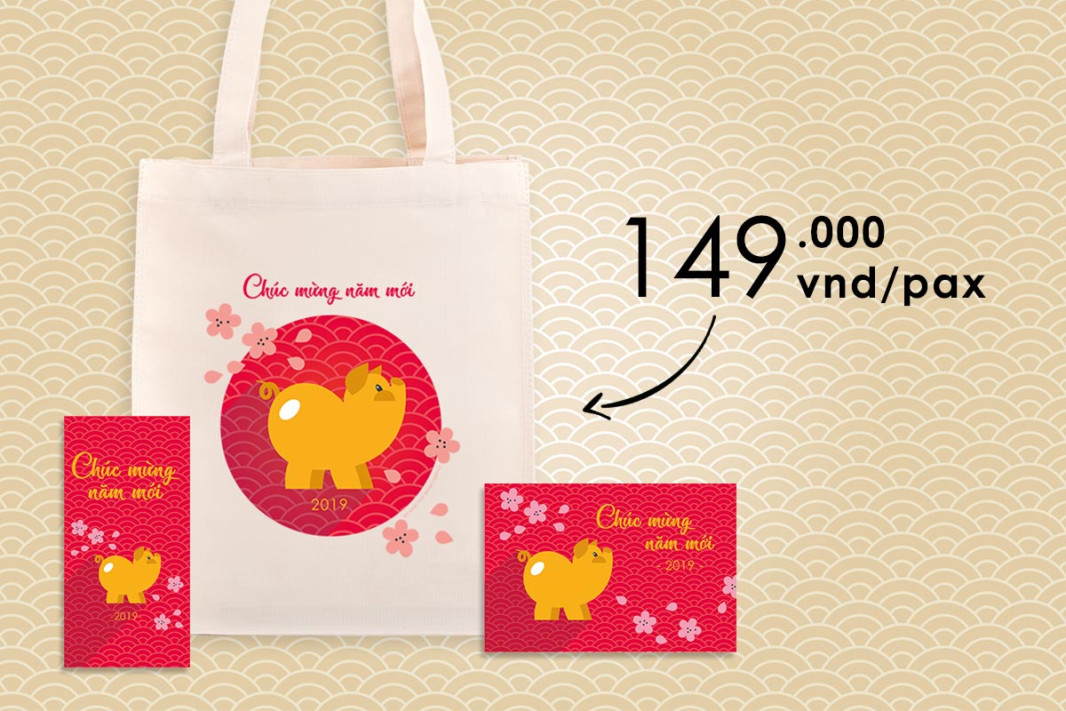 Vietnamese Happy New Year package with goodies