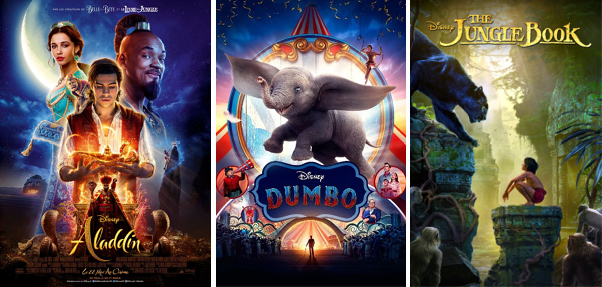 Films de Disney 2019, Dumbo, Aladin et le Livre de la Jungle