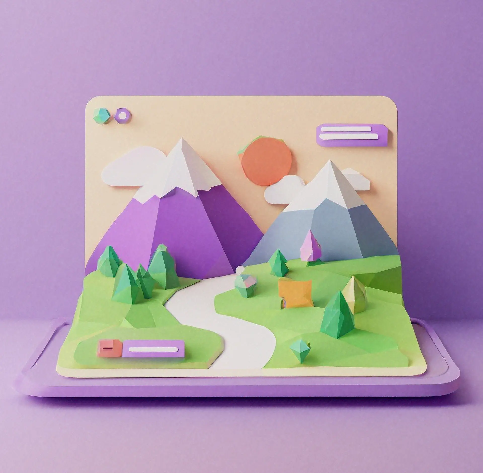 Illustration de la conception UI en low-poly